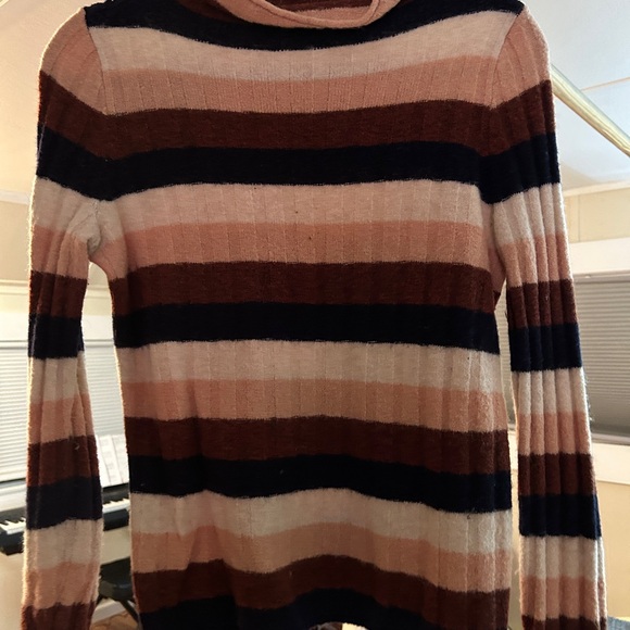 Women’s Madewell Striped Evercrest Turtleneck Sweater in Coziest Yarn Size XS - Picture 4 of 7